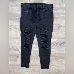 American Eagle black ripped skinny jeans